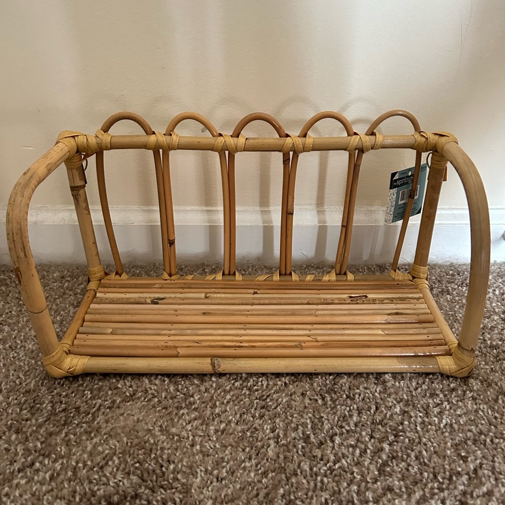Boho Rattan Shelf NWT